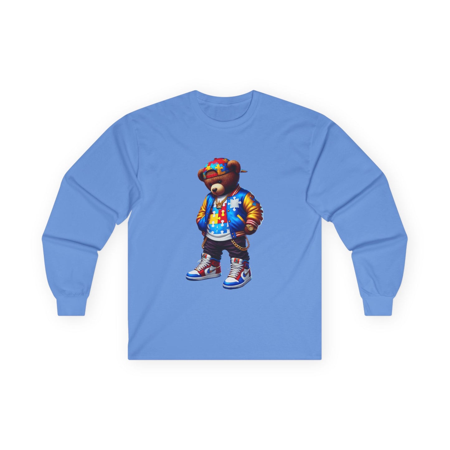Streetwear Bear Graphic Long Sleeve Tee