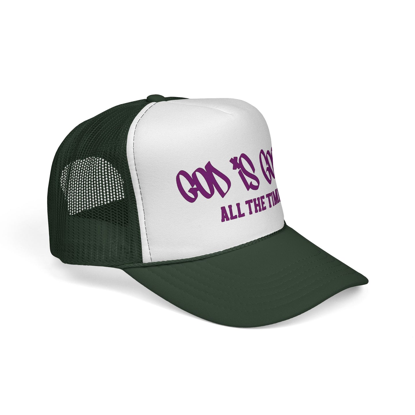 God Is Good All The Time Trucker Cap — Christian Faith Mesh Baseball Hat