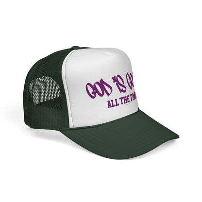 God Is Good All The Time Trucker Cap — Christian Faith Mesh Baseball Hat