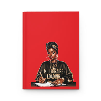 Hardcover Journal — "Millionaire Loading" Motivational Notebook for Women
