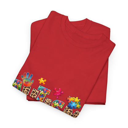 Autism Awareness T-Shirt — 'Autism: Sparking the World with Creativity' Puzzle Design