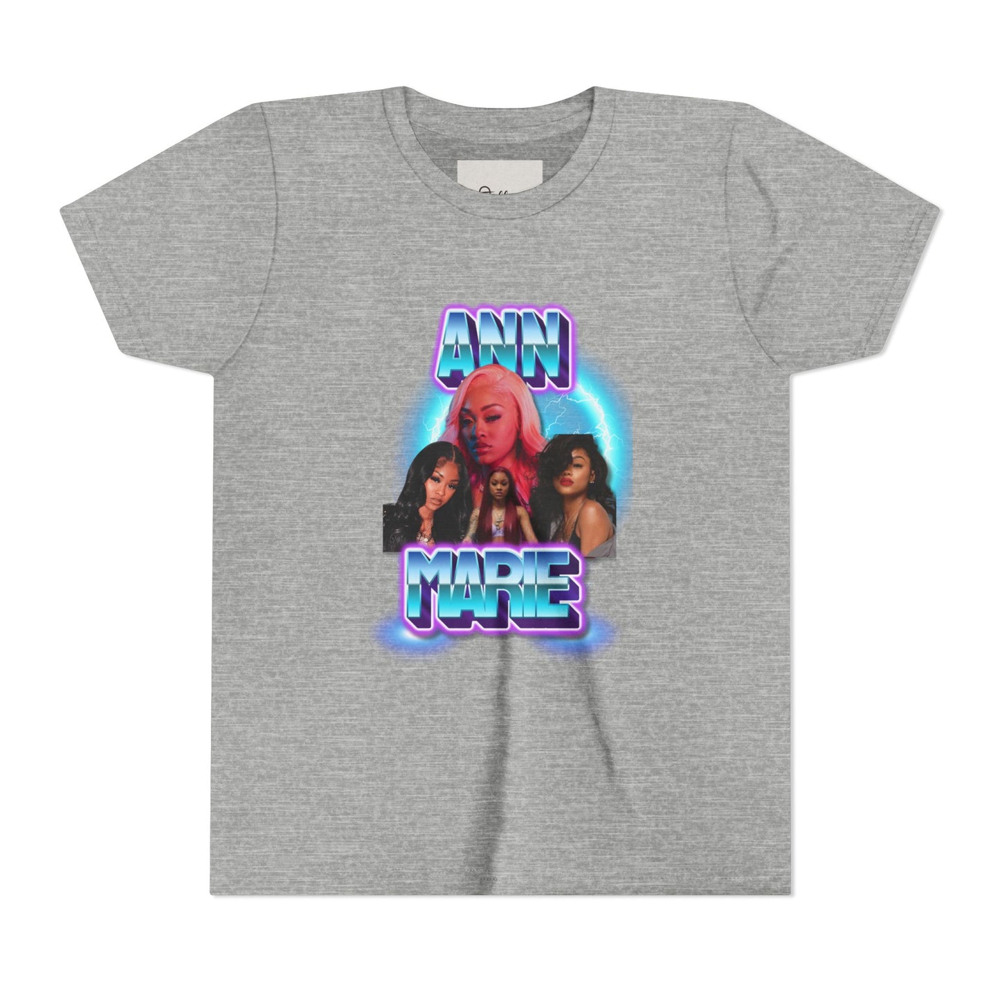 Youth Tee — Retro Neon Portrait Graphic "ANN MARIE"