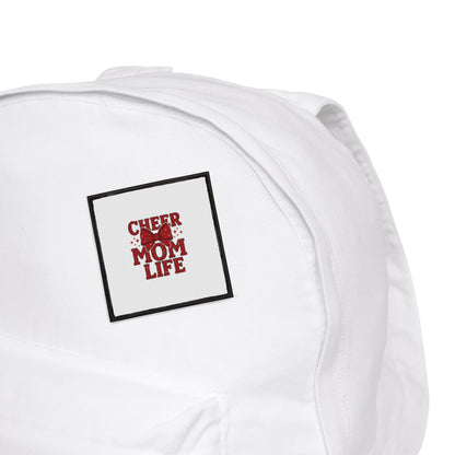 Cheer Mom Life Iron-On Patch — Red Cheerleading Bow Patch