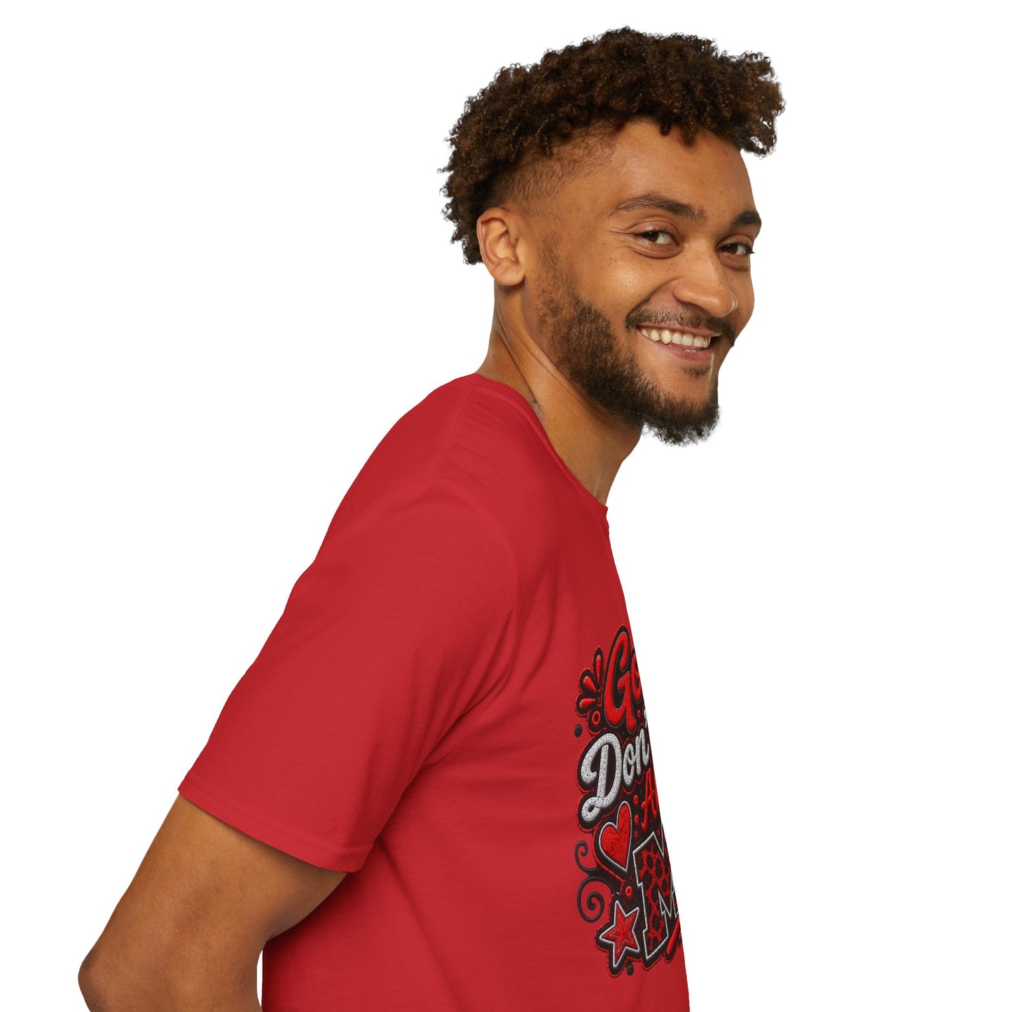 T-Shirt — "God Don’t Play About Me" Bold Script Christian Graphic Tee