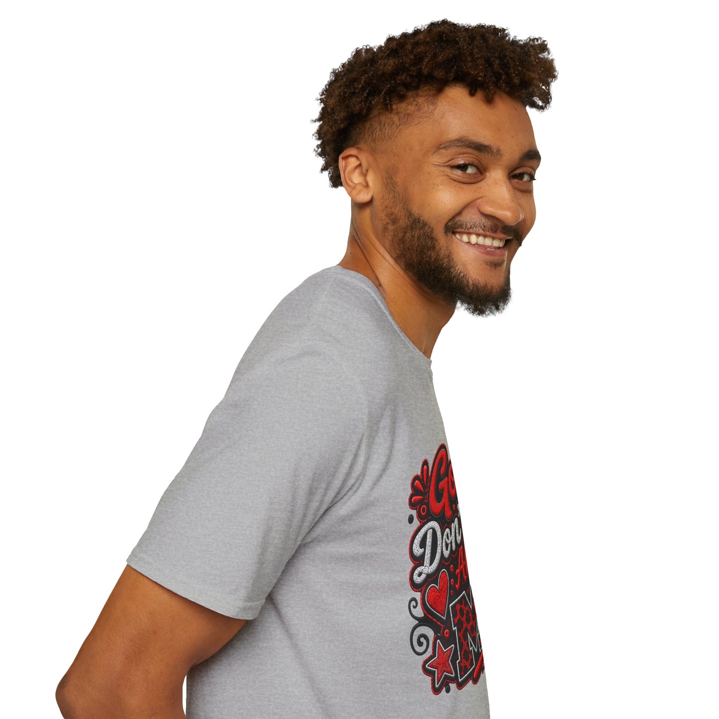 T-Shirt — "God Don’t Play About Me" Bold Script Christian Graphic Tee
