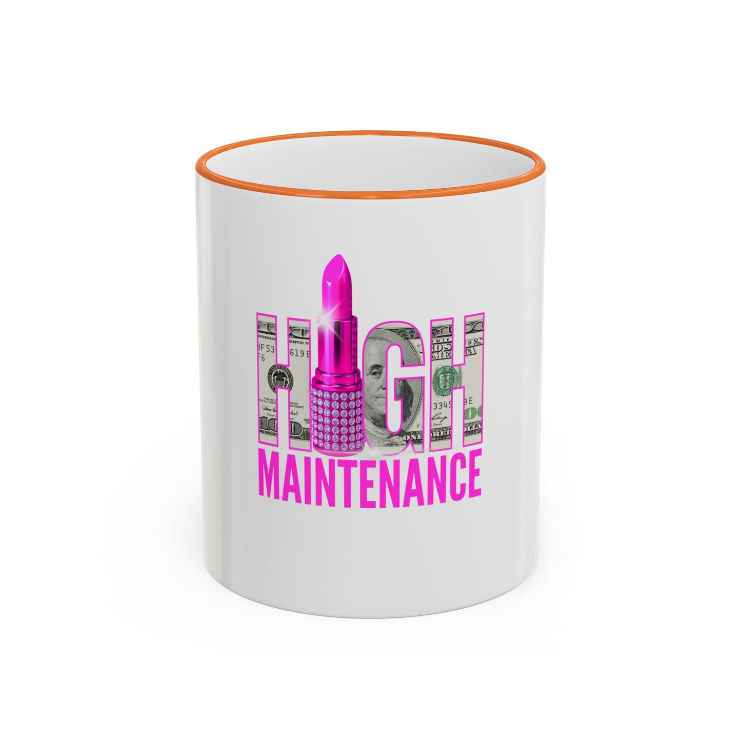 High Maintenance Lipstick Accent Rim Mug
