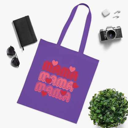 Mama Retro Hearts Cotton Tote