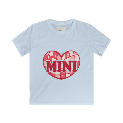 Mini Kids Tee Retro — Red Plaid Heart