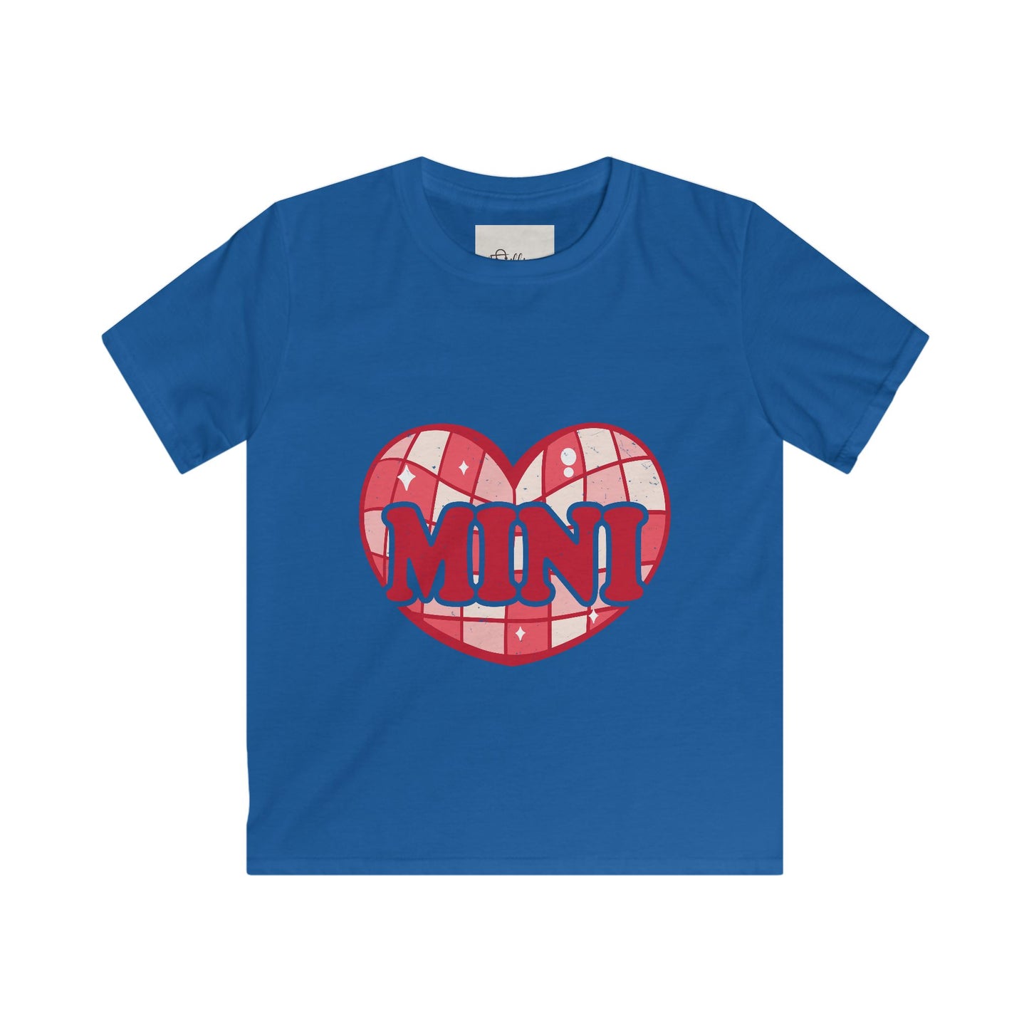 Mini Kids Tee Retro — Red Plaid Heart