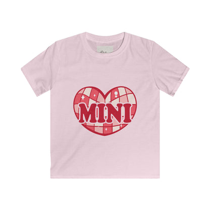 Mini Kids Tee Retro — Red Plaid Heart