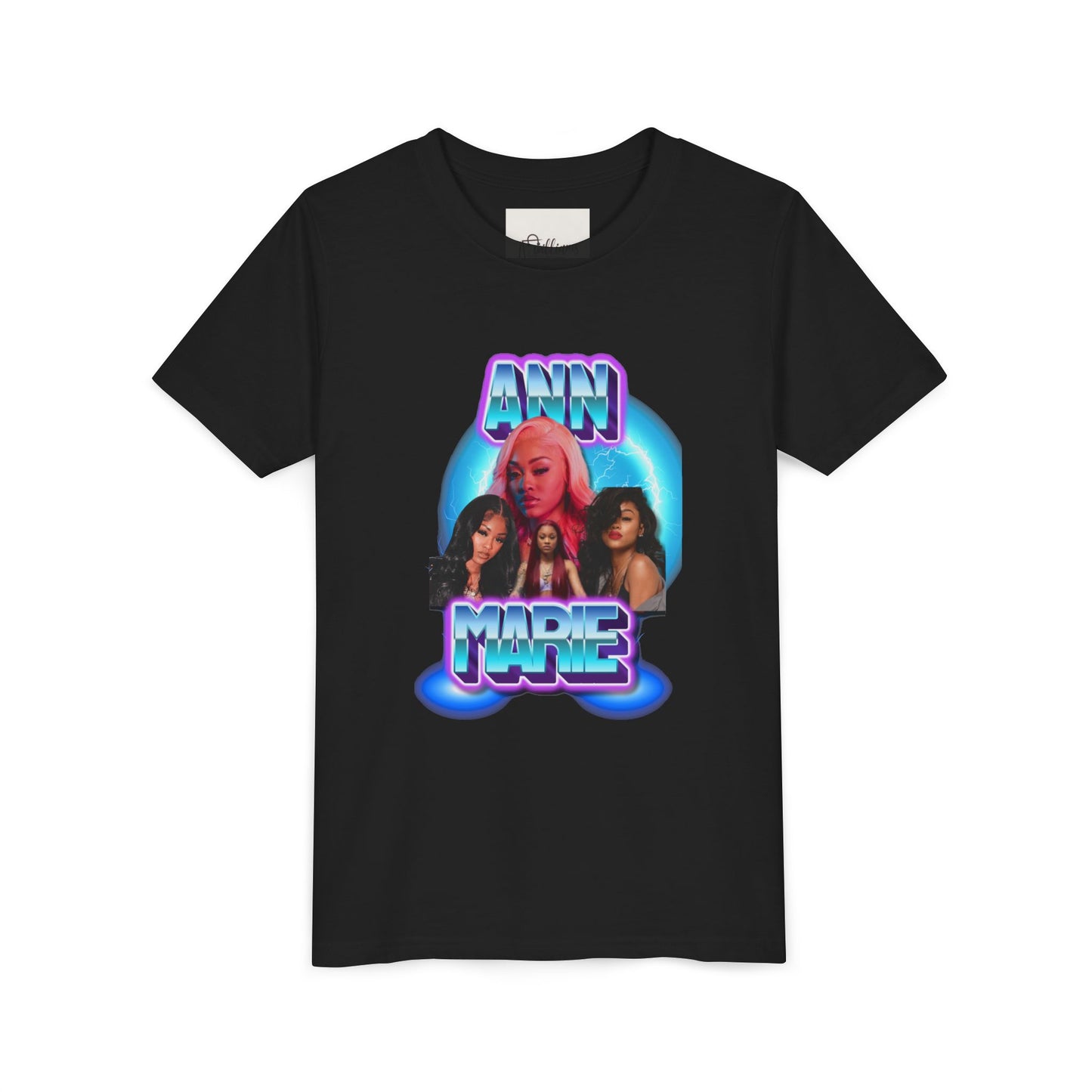 Youth Tee — Retro Neon Portrait Graphic "ANN MARIE"