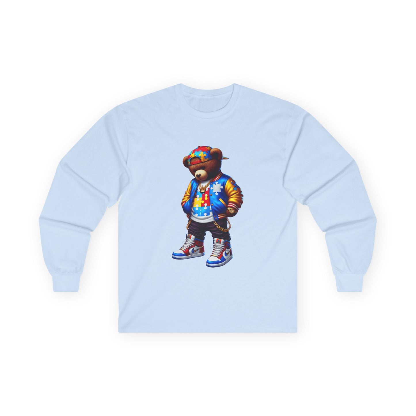 Streetwear Bear Graphic Long Sleeve Tee
