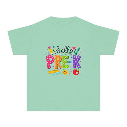 Hello Pre-K Kids Tee — Colorful Back-to-School Preschool Shirt