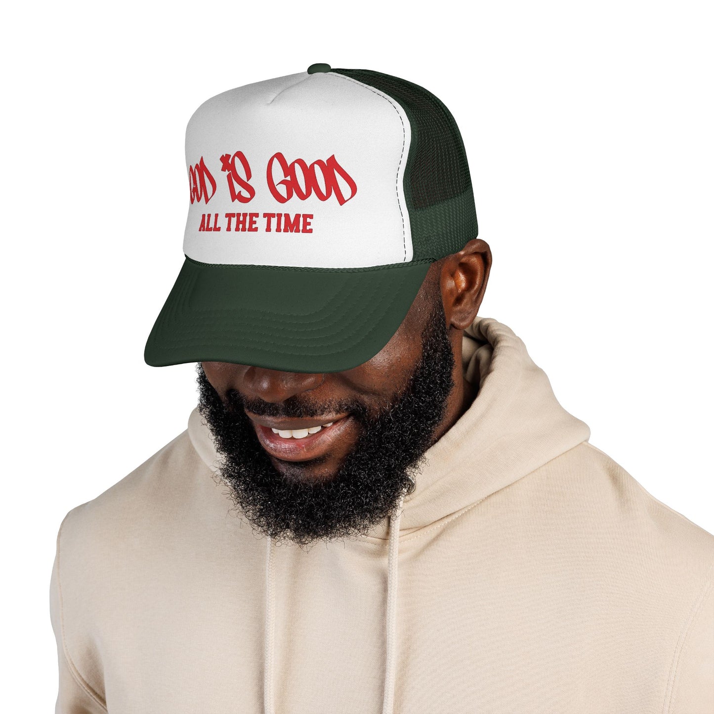 God Is Good All The Time Trucker Cap — Christian Faith Mesh Hat