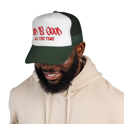 God Is Good All The Time Trucker Cap — Christian Faith Mesh Hat