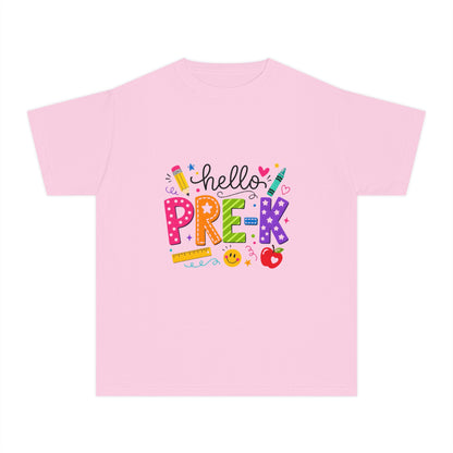 Hello Pre-K Kids Tee — Colorful Back-to-School Preschool Shirt