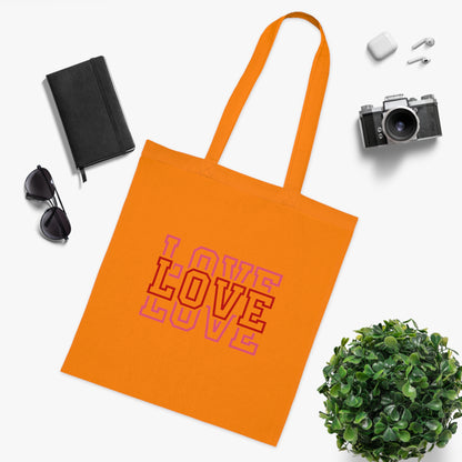 Love Stacked Cotton Tote
