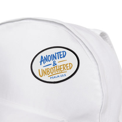 Anointed & Unbothered Iron-On Patch — Psalm 23:5 Faith Patch