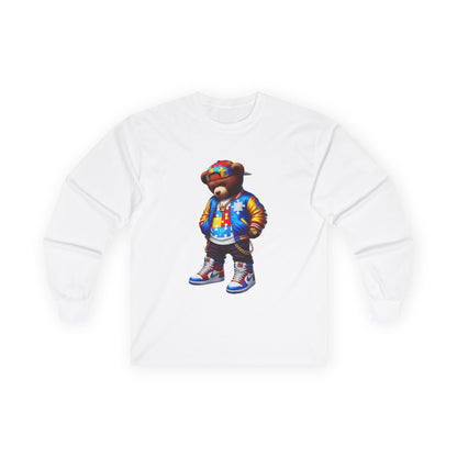Streetwear Bear Graphic Long Sleeve Tee