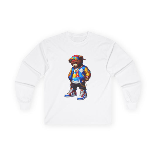 Streetwear Bear Graphic Long Sleeve Tee