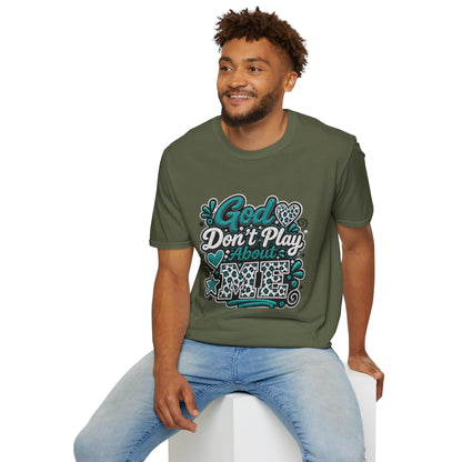 T-Shirt — "God Don't Play About Me" Inspirational Faith Graphic Tee