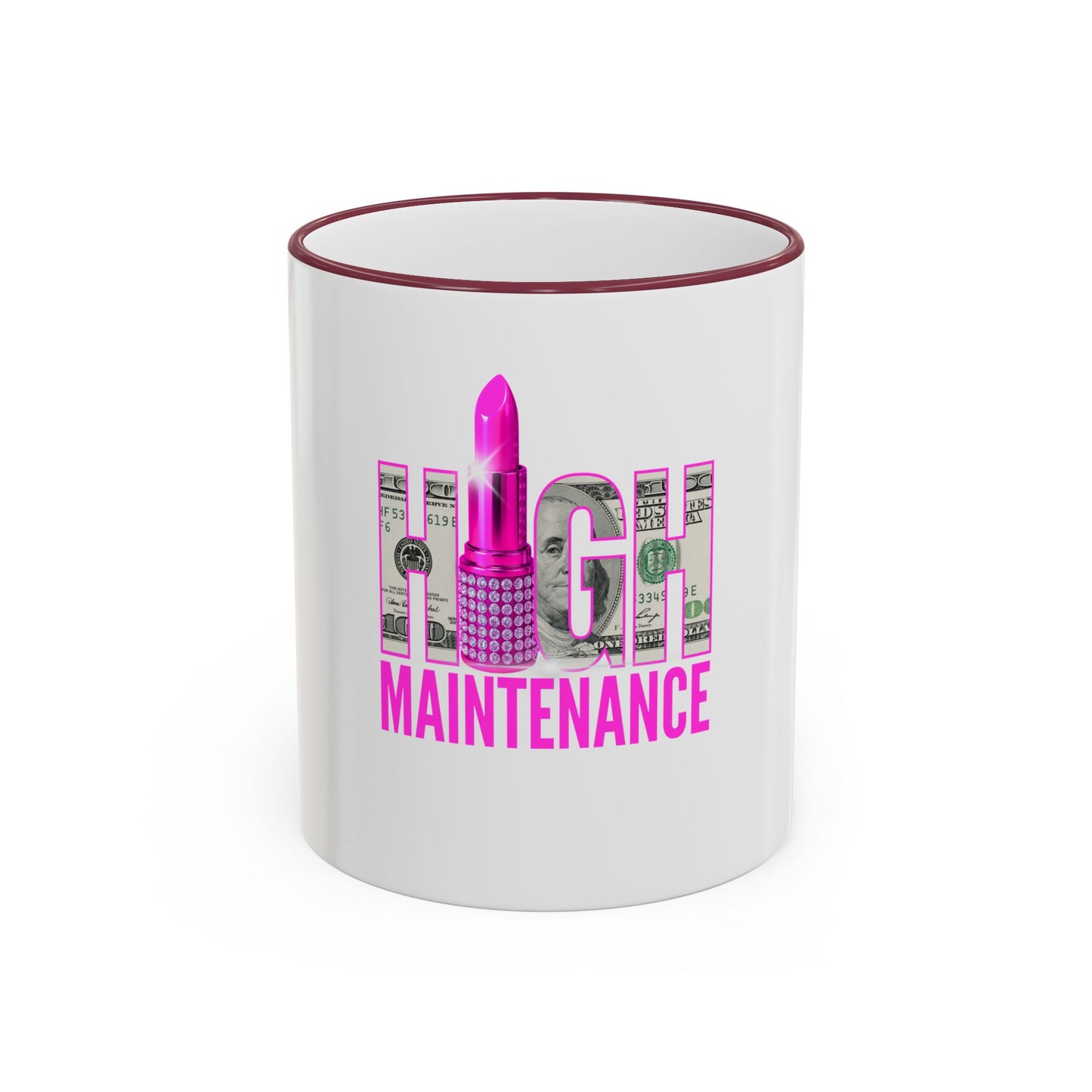 High Maintenance Lipstick Accent Rim Mug