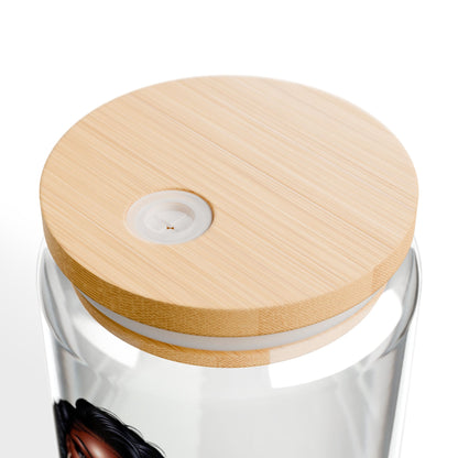16oz Glass Sipper Tumbler — 'Dream' Bamboo Lid & Straw ( can personalize)