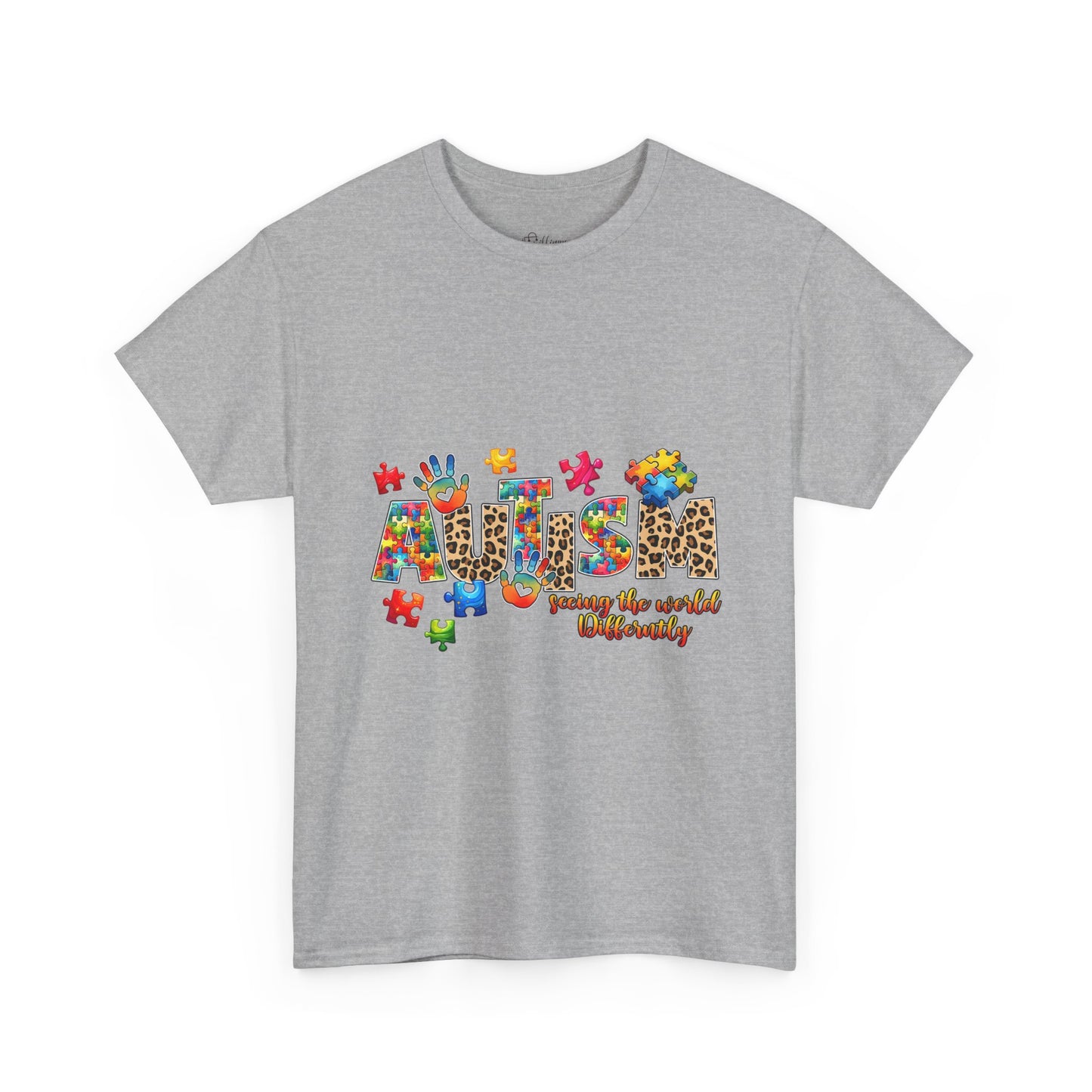 Autism Awareness T-Shirt — 'Autism: Sparking the World with Creativity' Puzzle Design