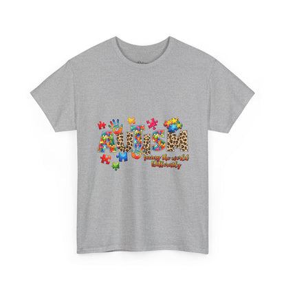 Autism Awareness T-Shirt — 'Autism: Sparking the World with Creativity' Puzzle Design