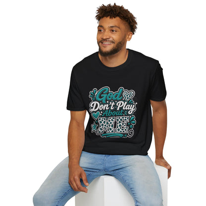 T-Shirt — "God Don't Play About Me" Inspirational Faith Graphic Tee