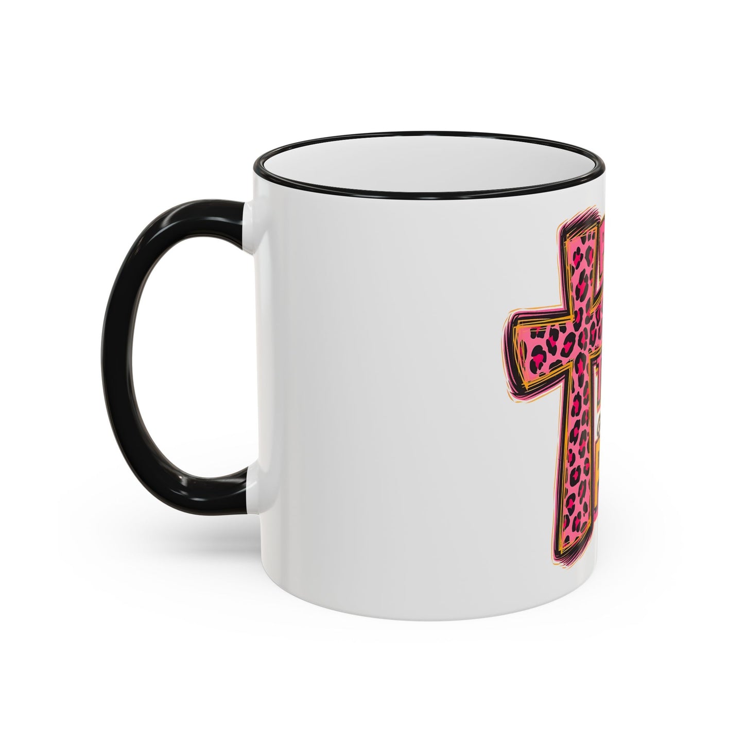 Inspirational Faith Coffee Mug — “Pray, Wait, and Trust, God Has a Plan” (Accent Rim & Handle)