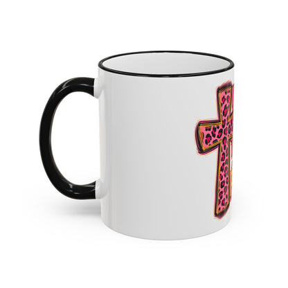 Inspirational Faith Coffee Mug — “Pray, Wait, and Trust, God Has a Plan” (Accent Rim & Handle)