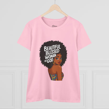 Beautiful Blessed Woman of God Tee — Women's Faith Graphic T-Shirt