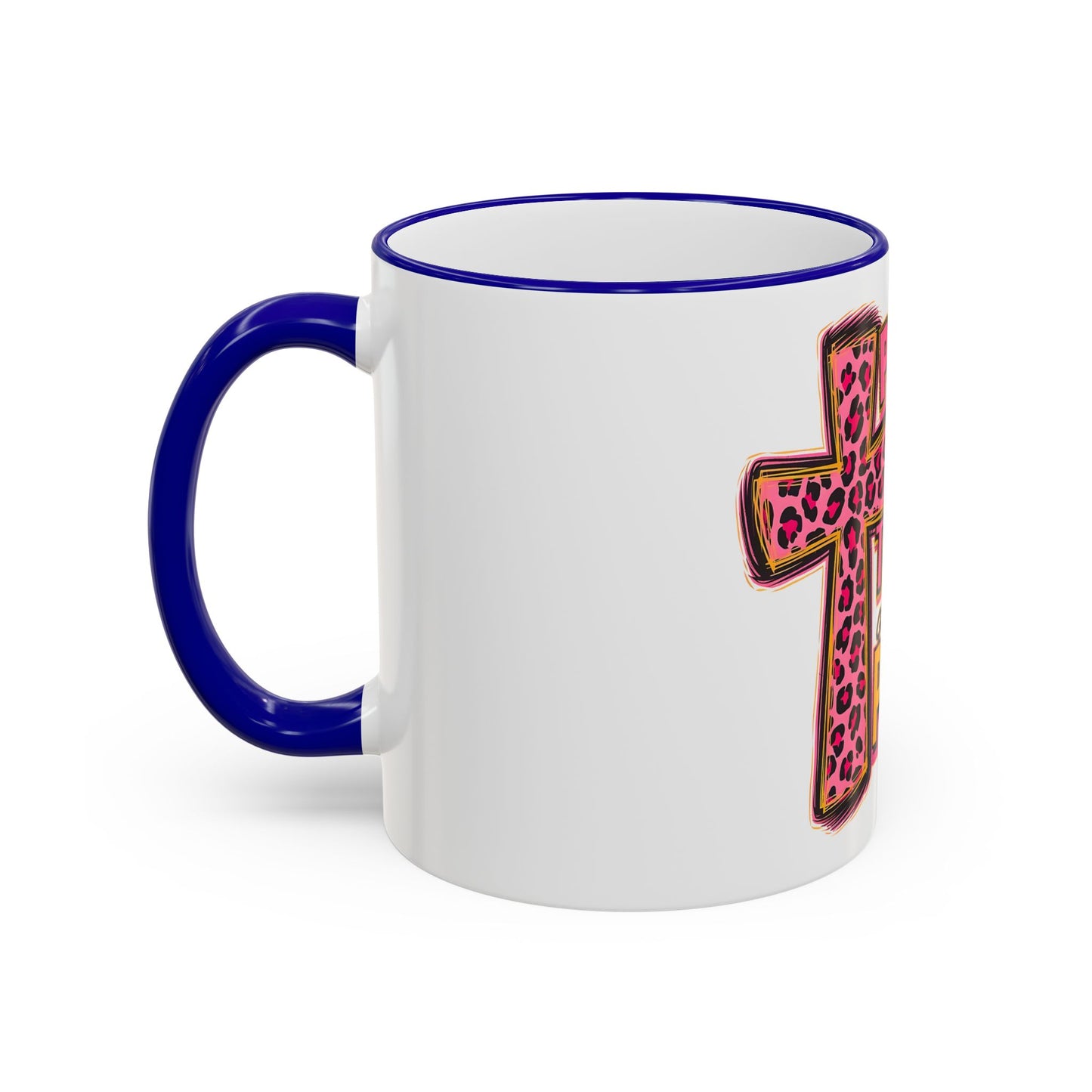 Inspirational Faith Coffee Mug — “Pray, Wait, and Trust, God Has a Plan” (Accent Rim & Handle)