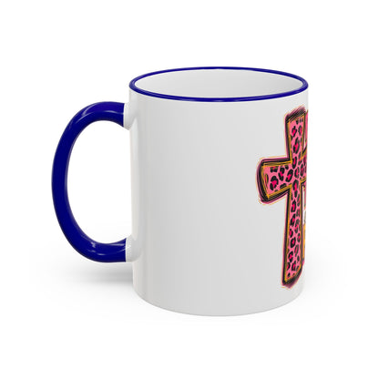Inspirational Faith Coffee Mug — “Pray, Wait, and Trust, God Has a Plan” (Accent Rim & Handle)