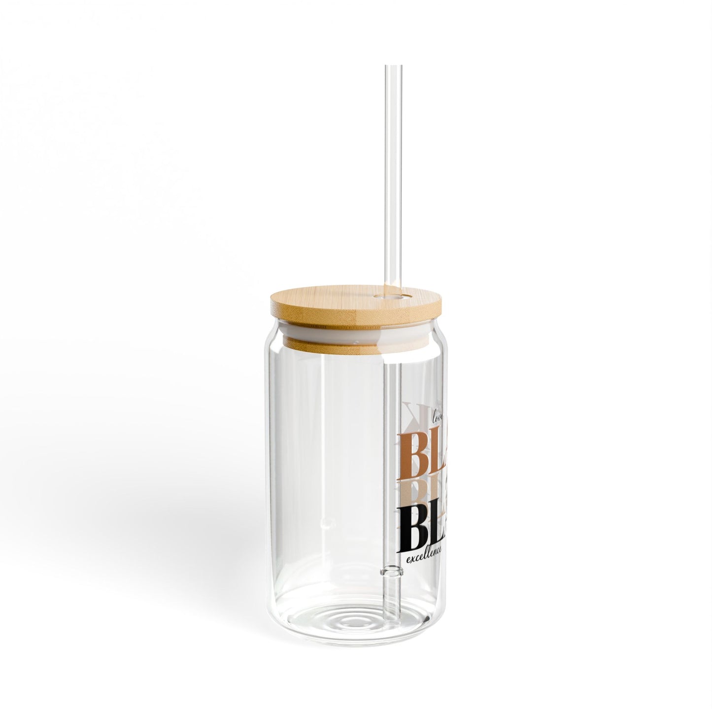 Black Is Beautiful 16oz Sipper Glass with Bamboo Lid