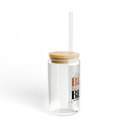 Black Is Beautiful 16oz Sipper Glass with Bamboo Lid