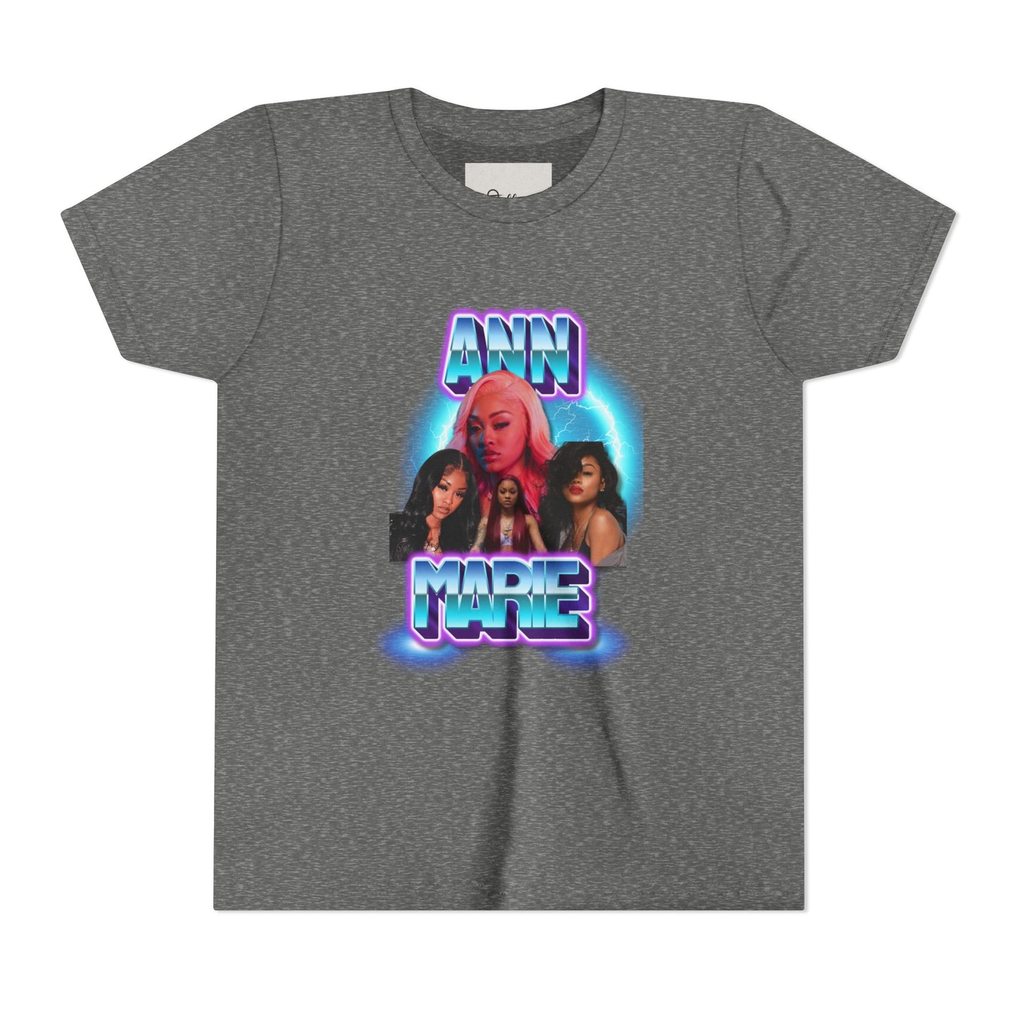 Youth Tee — Retro Neon Portrait Graphic "ANN MARIE"