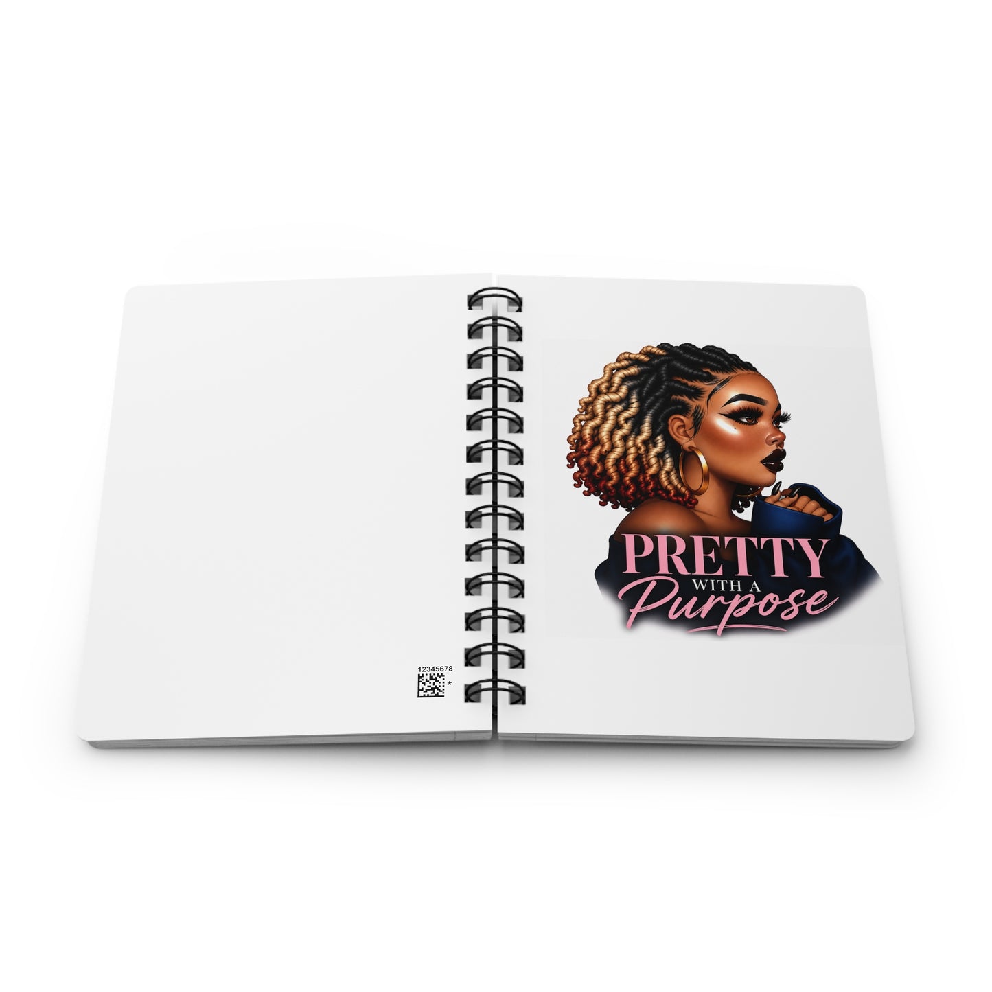 Pretty With a Purpose Spiral Notebook — Empowerment Journal for Black Women