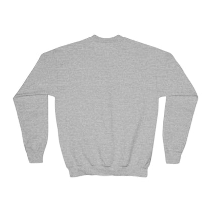 Youth Crewneck Sweatshirt — Floral Heart Teddy Bear Valentine Design