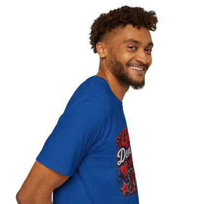 T-Shirt — "God Don’t Play About Me" Bold Script Christian Graphic Tee