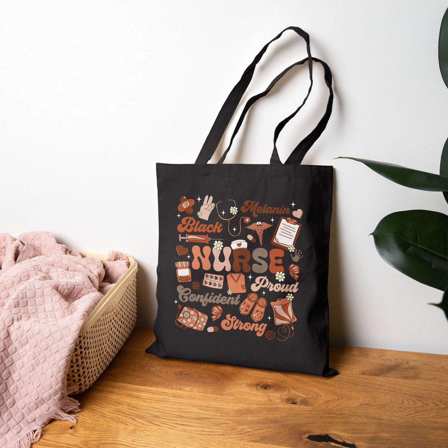 Black Nurse Tote Bag – Melanin Proud Nurse Canvas