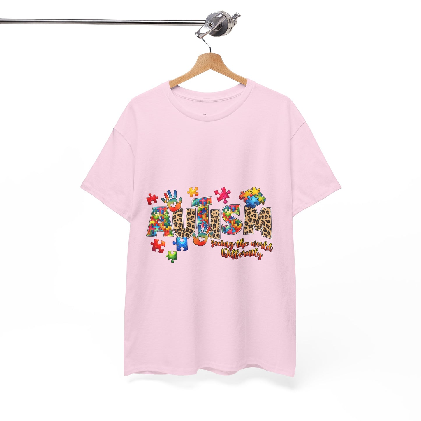 Autism Awareness T-Shirt — 'Autism: Sparking the World with Creativity' Puzzle Design