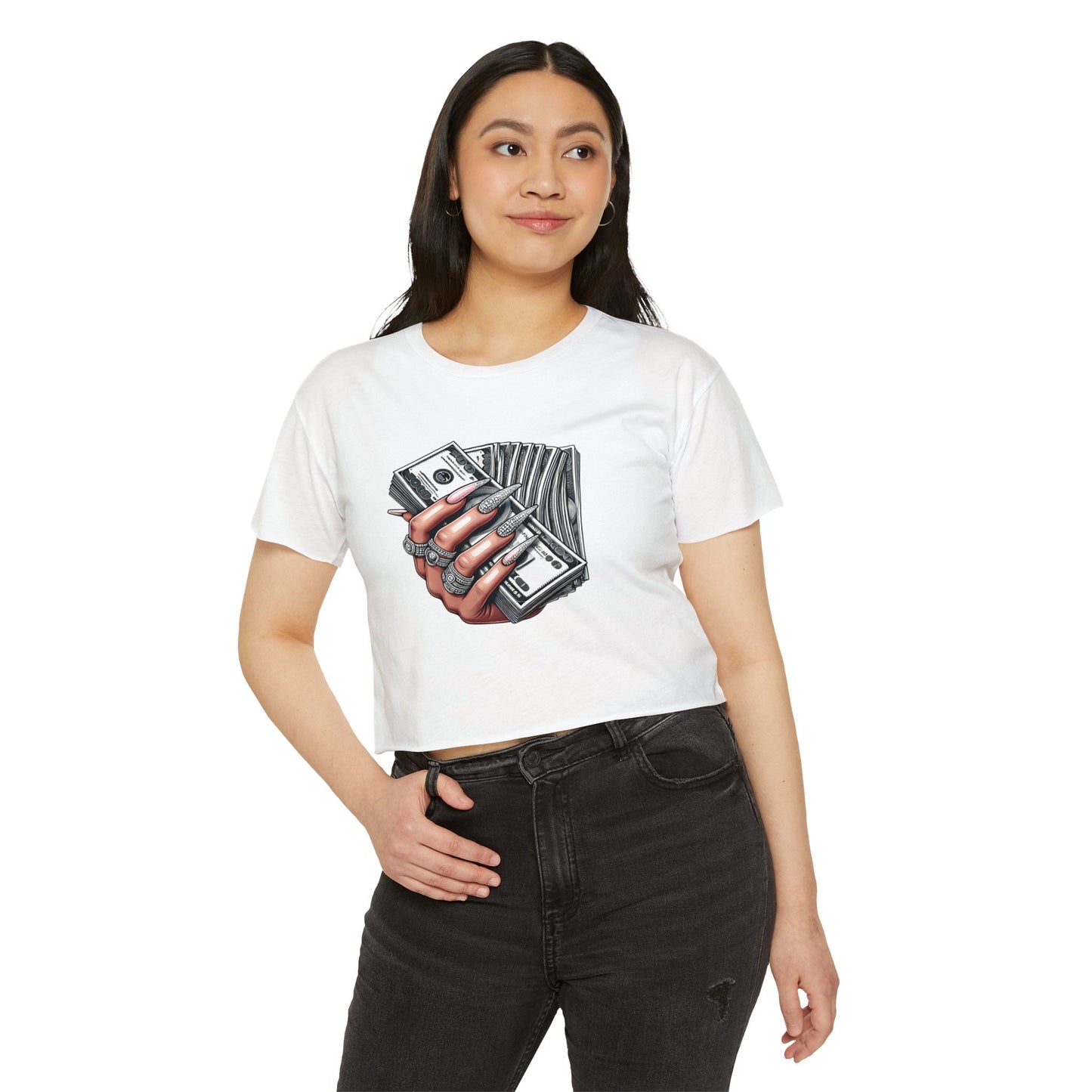 Money Grip Crop Top — Women's Graphic Tee