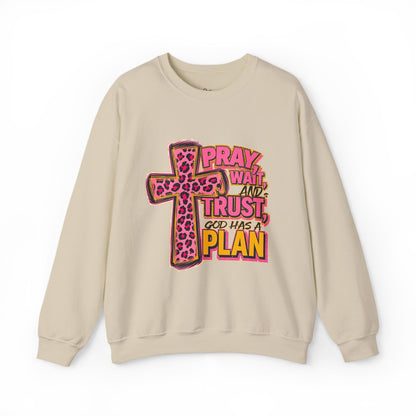 Pray Wait Trust Plan Crewneck Sweatshirt
