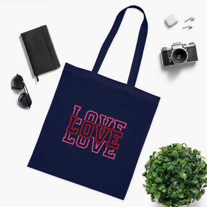 Love Stacked Cotton Tote