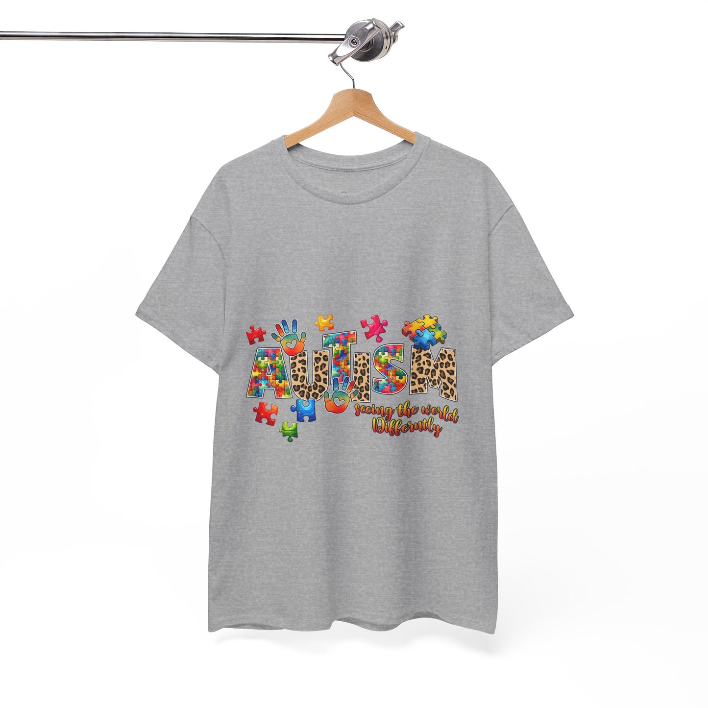 Autism Awareness T-Shirt — 'Autism: Sparking the World with Creativity' Puzzle Design