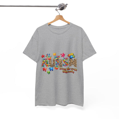 Autism Awareness T-Shirt — 'Autism: Sparking the World with Creativity' Puzzle Design