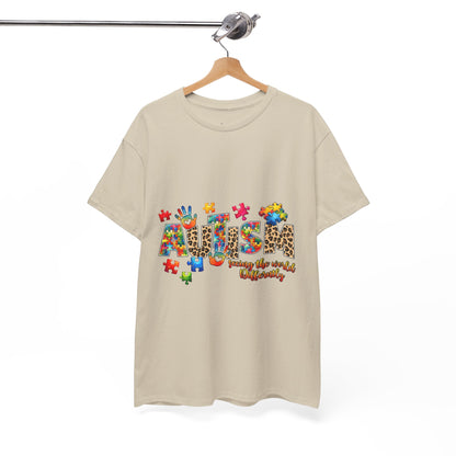 Autism Awareness T-Shirt — 'Autism: Sparking the World with Creativity' Puzzle Design