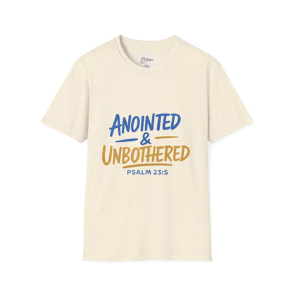 Unisex Softstyle T-Shirt - 'Anointed & Unbothered' Psalm 23:5 | Comfortable Christian Tee